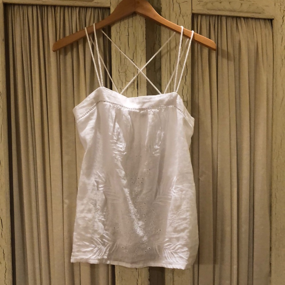 NEW W/ TAGS - GAP White Linen Eyelet Camisole